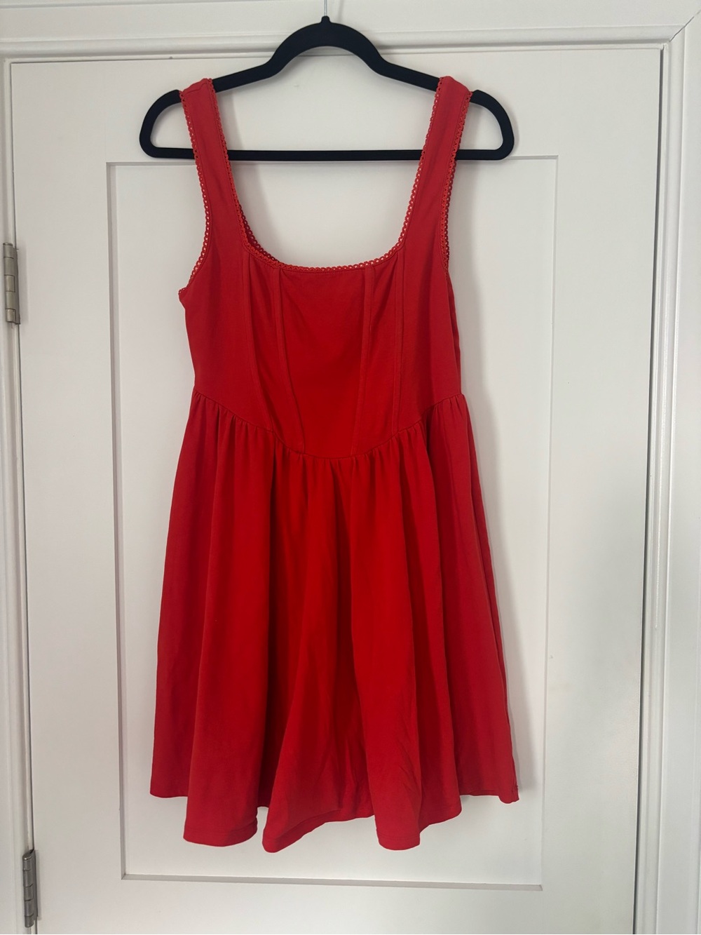 ASOS DESIGN Red Mini Dress Lace Trim Sleeveless Size 8